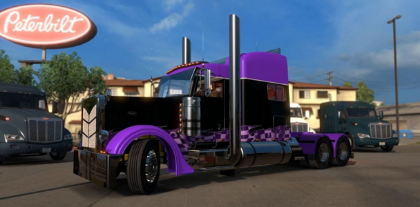 Purple and Black Peterbilt 389 Skin mod 3