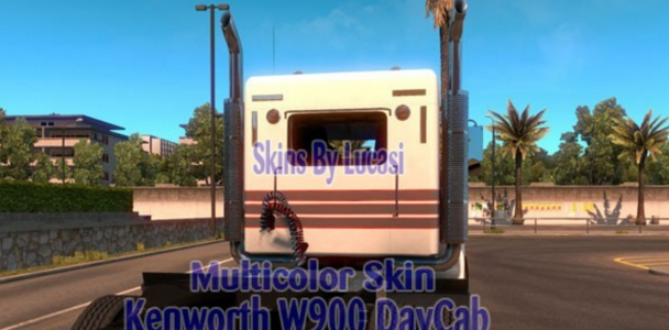 SCS W900 Multicolor Stripes Skin for Day Cab 1