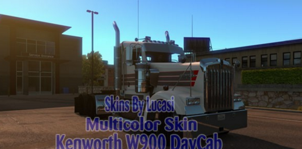 SCS W900 Multicolor Stripes Skin for Day Cab 2