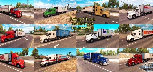 PAINTED TRUCK AND TRAILERS TRAFFIC PACK BY JAZZYCAT V1.0