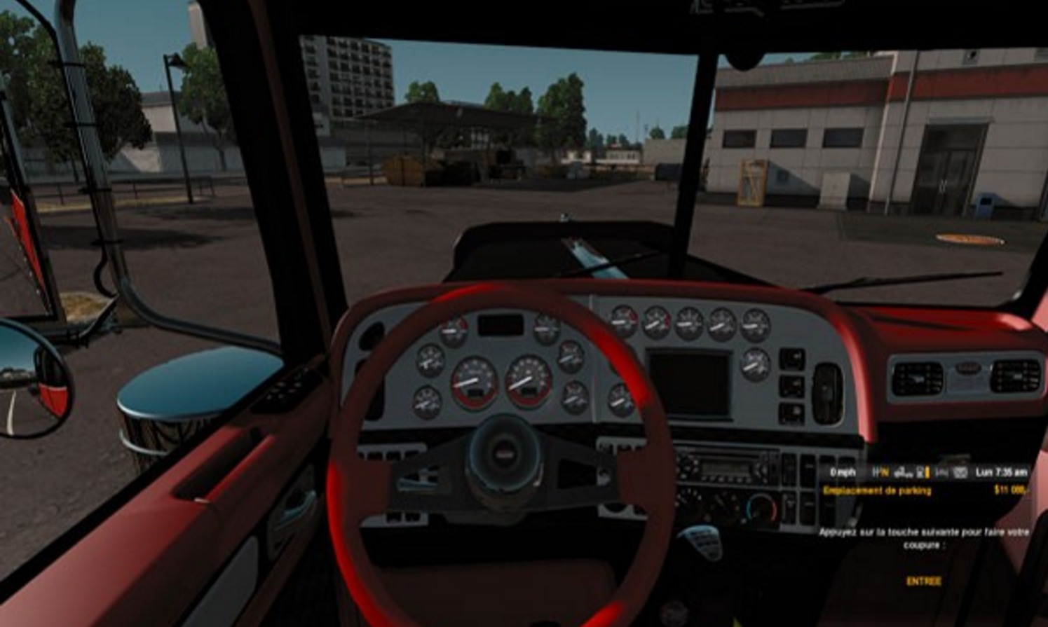 Peterbilt Red And Black Interior American Truck Simulator