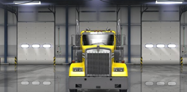 Smooth Yellow Truck Skin for Kenworth W900 (Day Cab only)  (1)