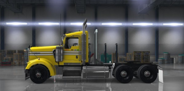 Smooth Yellow Truck Skin for Kenworth W900 (Day Cab only)  (2)