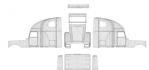 Freightliner Classic XL template for skins